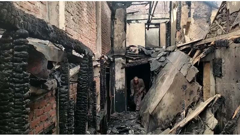Two-storey wooden house burnt to ashes at Bharmour in Chamba district
