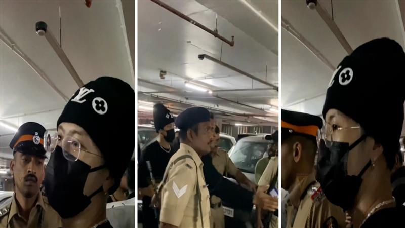 Fans climb over barricades to meet Jackson Wang as he lands in Mumbai for  Lollapalooza India