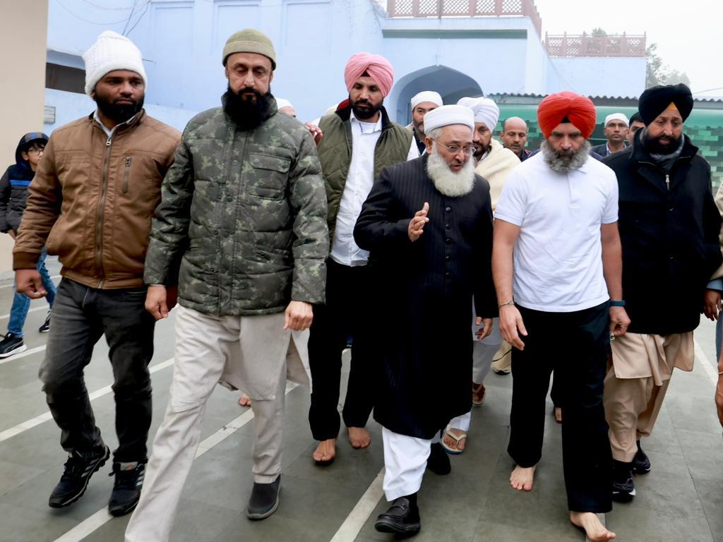 After wearing T-shirt in biting cold, Rahul Gandhi now walks barefoot in Punjab in 4 degrees Celsius