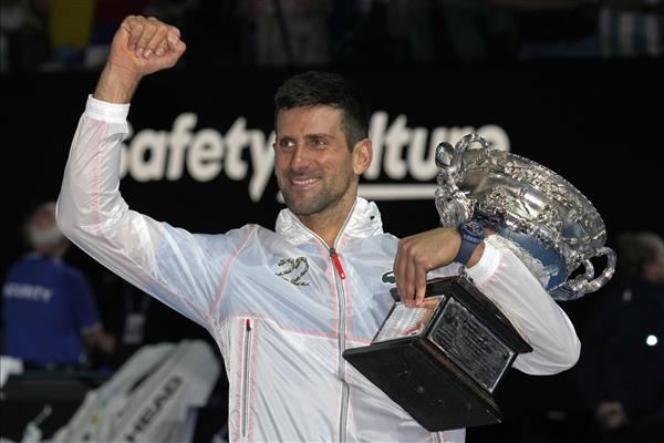 Novak Djokovic crushes Tsitsipas to win 10th Australian Open, equals Nadal's 22-Grand Slam record