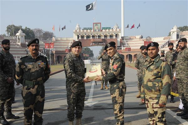 BSF exchanges sweets with Pakistan Rangers at Attari-Wagah joint check-post