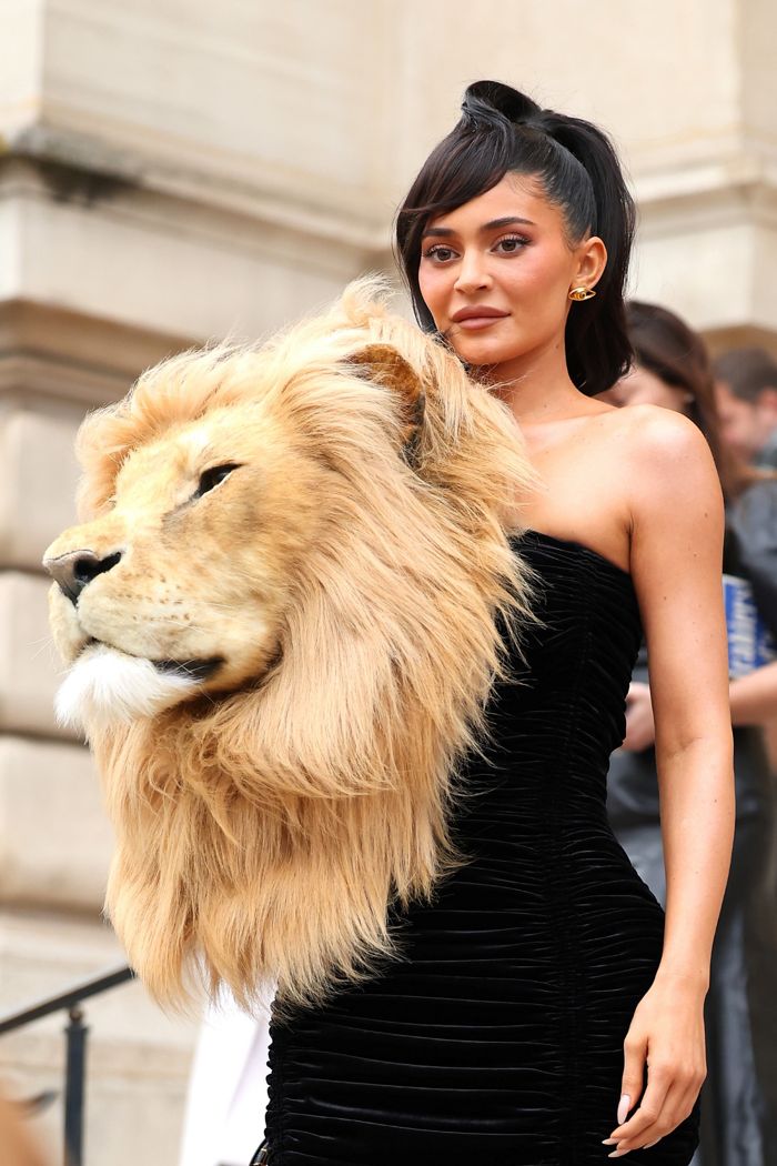 PETA president Ingrid Newkirk reacts to Kylie Jenner’s lion head gown at Paris Fashion Week
