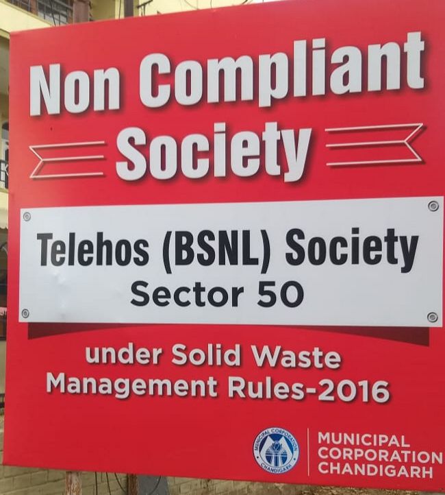 Non-compliance boards put up at Chandigarh MC councillor’s Sector 50 society, three others