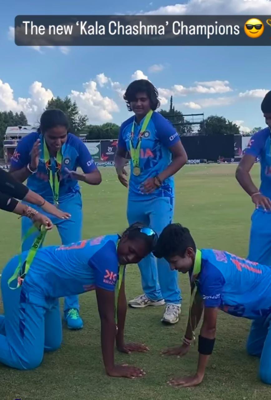 Watch: Indian women U-19 team jiving to Punjabi number 'Kala Chashma' after T20 World Cup triumph