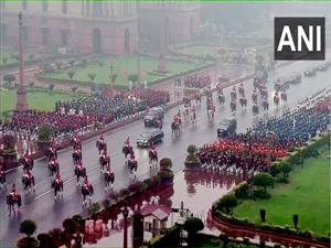 ‘Beating the Retreat’ ceremony being held at Vijay Chowk in Delhi