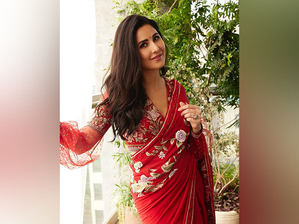 Katrina Kaif glows in red floral embroidery saree, wishes Dussehra to fans with a video