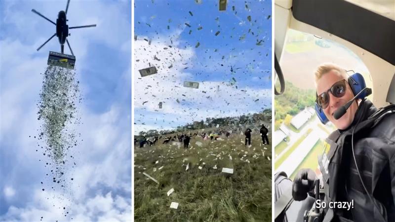 'Money rain': Watch Czech influencer as he drops 1 million dollars from helicopter; people go bonkers over it