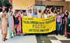 Teachers of aided colleges protest for implementation of UGC pay scales