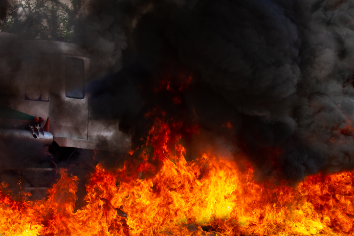 Woman, daughter die, 29 suffer burns as bus catches fire in Haryana's Gurugram