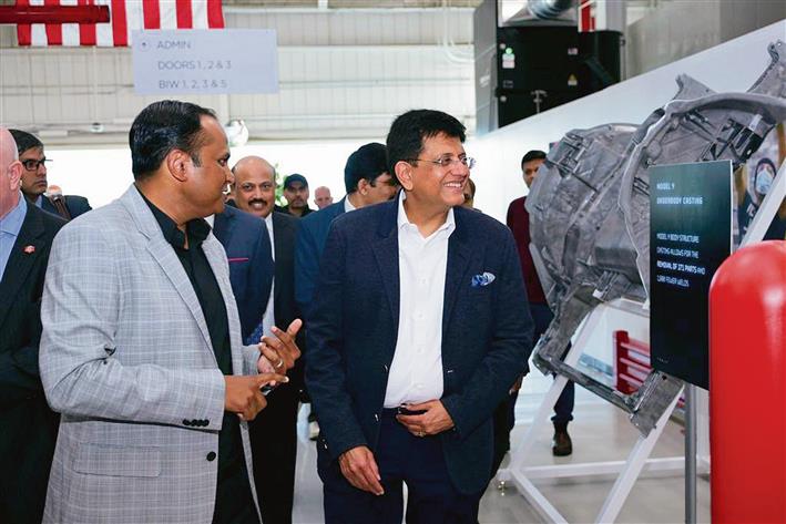 Commerce Minister Piyush Goyal visits Tesla plant in US as govt mulls duty cut on EVs