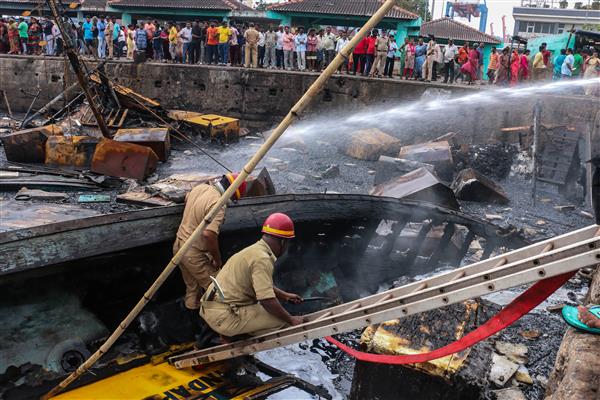35 fishing boats gutted in fire at Visakhapatnam