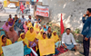 MGNREGA workers  protest pending dues