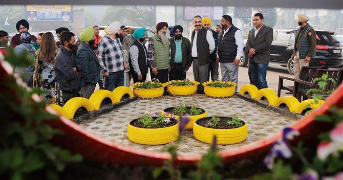 MC, firm turn waste tyres into planters