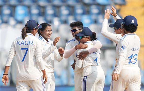 Pooja claims two more as India reduce Australia to 180/8 at tea in one-off women’s Test