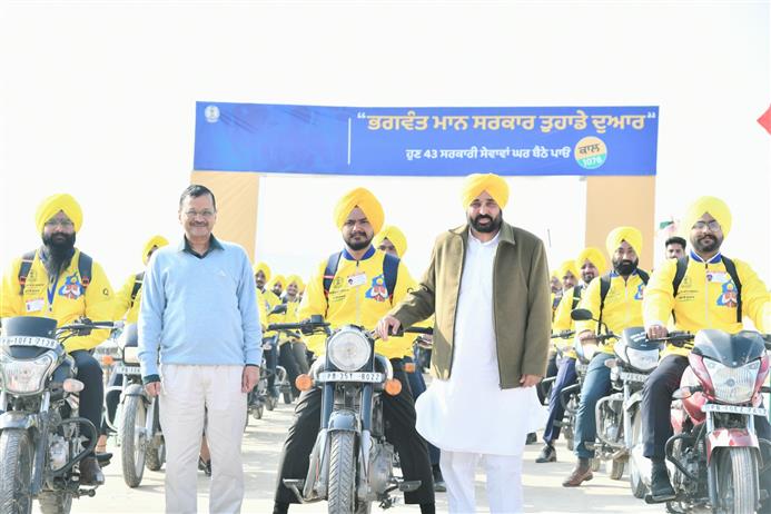 Punjab: Arvind Kejriwal, Bhagwant Mann launch scheme to deliver services at people’s doorstep