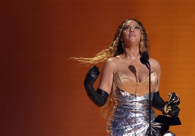 Beyonce breaks all-time Grammy wins record as she vies for best album award