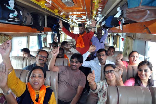 Ahead of  Mahashivratri, 60 leave for Katas Raj temples