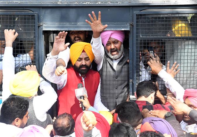 Punjab AAP leaders protest Manish Sisodia’s arrest; detained for an hour in Chandigarh