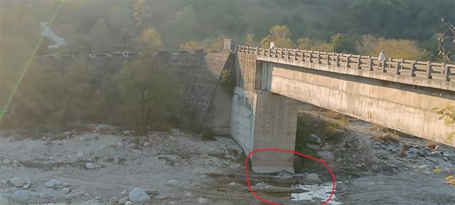 Mining endangers bridge over Neugal river linking 30 villages of Kangra district's Thural tehsil
