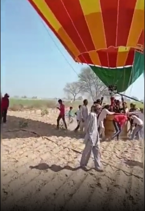 Emergency landing by Indian Army's hot air balloon
