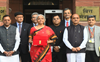 Nirmala Sitharaman dons traditional temple border red saree to present Budget 2023