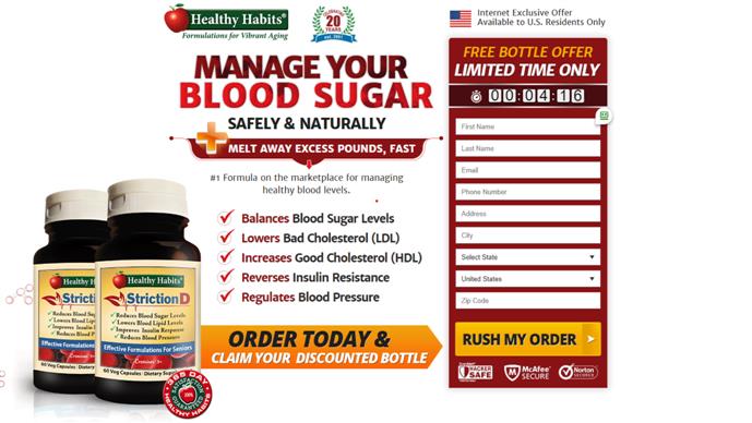 StrictionD Reviews - (StrictionD Blood Sugar Advanced Formula) Side Effects, Ingredients, Healthy Habits, StrictionD Consumer Reports Review Must Read! [Striction D at Walmart, Webmd, Walgreens]