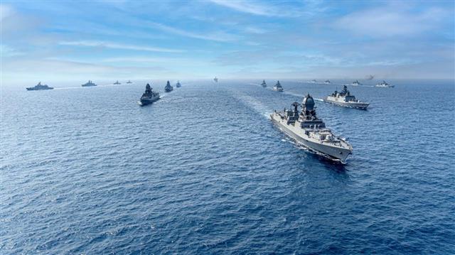 70 ships, 6 submarines and over 75 aircraft participate in Navy's biggest-ever biennial exercise