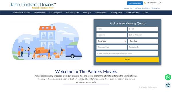 How does Thepackersmovers.com provide the best packers and movers across India?