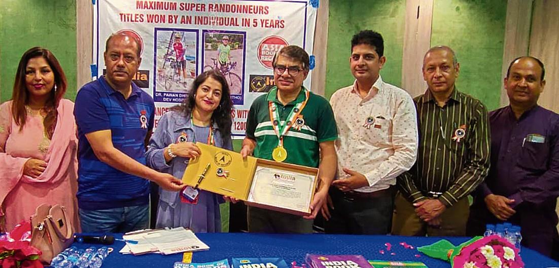 Athlete felicitated for securing most 'Super Randonneur' titles in Asia
