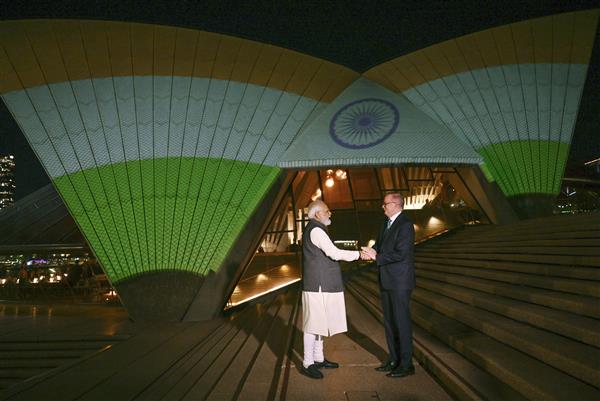 Sydney Harbour Bridge and Opera House light up in ‘Tiranga’ colours for PM Modi’s visit