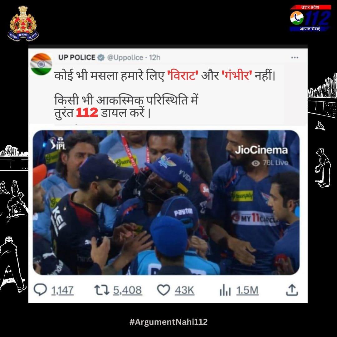 UP Police cashes in on Virat-Gambhir face-off, its tweet goes viral ...