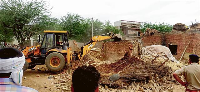 Illegal property of criminal demolished in Palwal