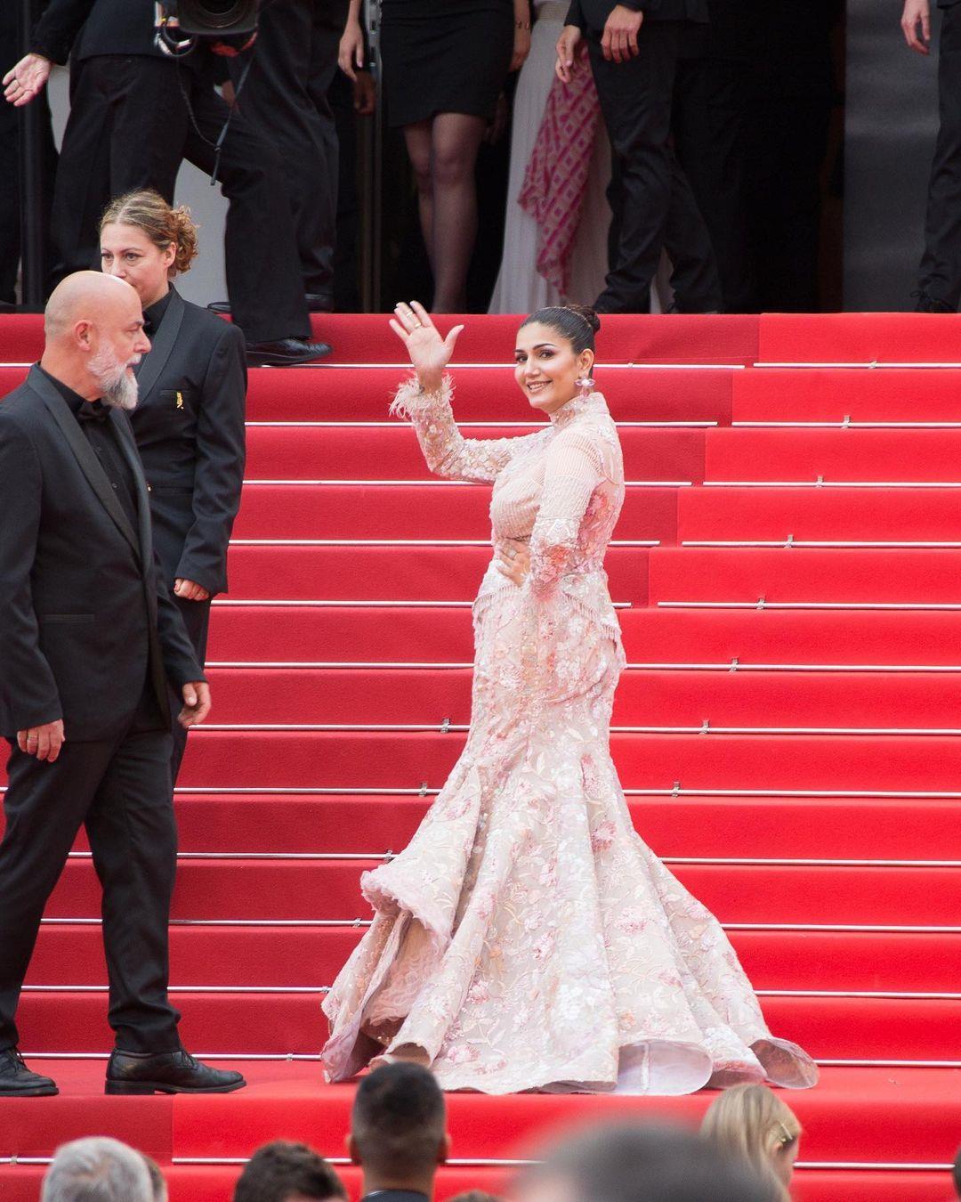 Big Boss fame Haryanvi dancer Sapna Choudhary hits Cannes 2023 red carpet, netizens surprised