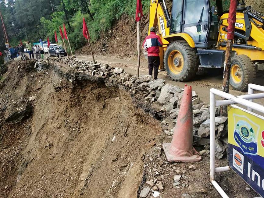 Traffic disrupted after landslide near Theog