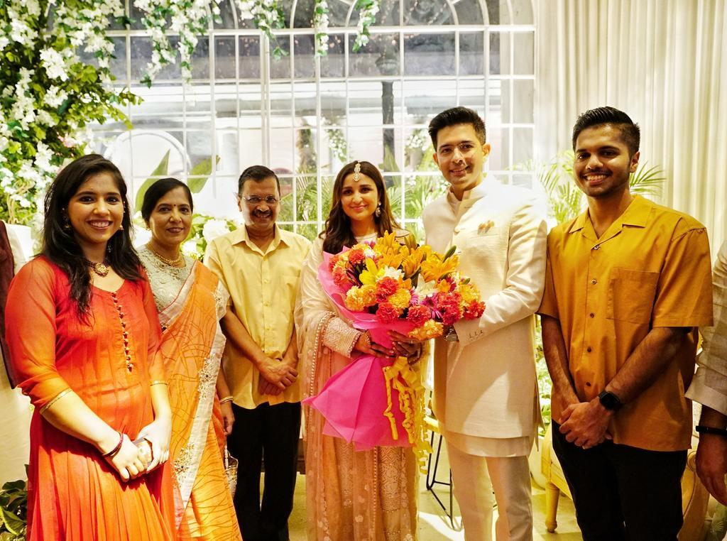 Arvind Kejriwal shares pictures from Raghav Chadha-Parineeti Chopra engagement, blesses couple