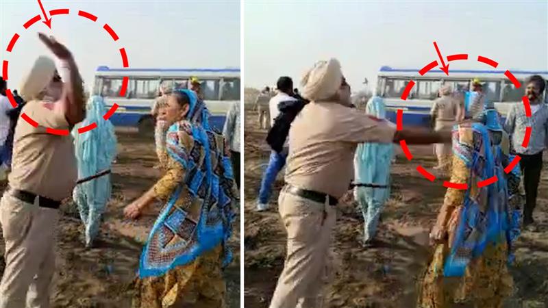 Punjab cop slaps protesting woman farmer in Gurdaspur village, incident caught on camera