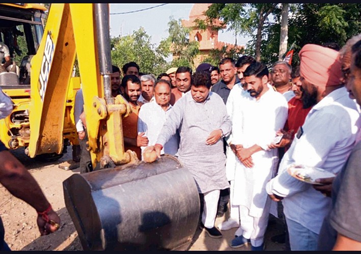 Gian Chand Gupta inaugurates Rs 50-lakh road construction work at Bataur village