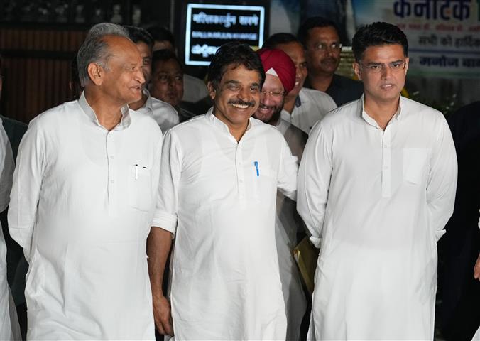 'Gehlot and Pilot will contest together, we will win': Congress claims truce in Rajasthan