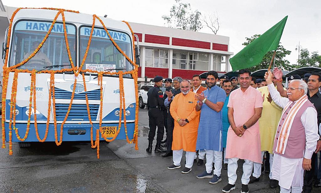 Day after demand for bus service, CM flags off service from Pehowa