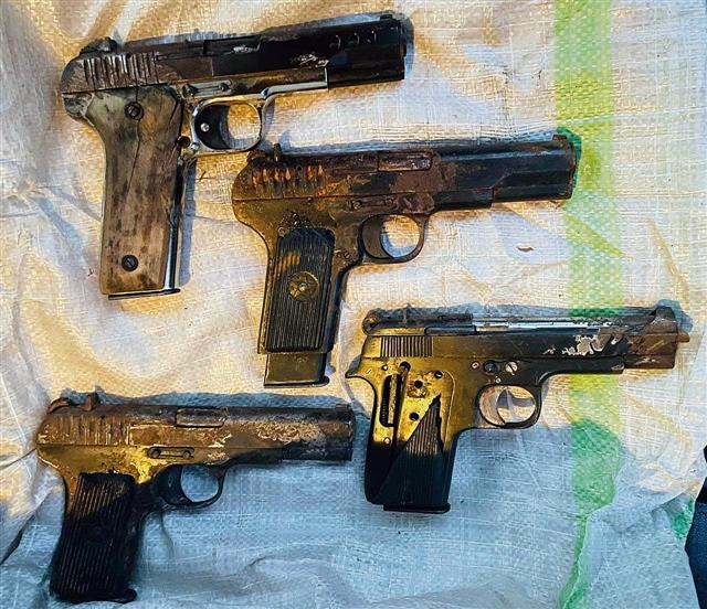 Four pistols smuggled from Pak through drone seized