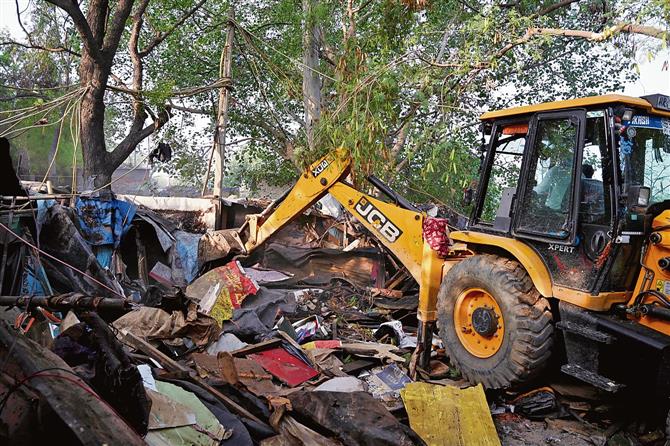 Pragati Maidan slum cluster demolished