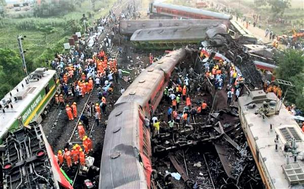 Odisha train accident site: Coaches strewn haphazardly, ambulance wails punctuate noise from electric saws