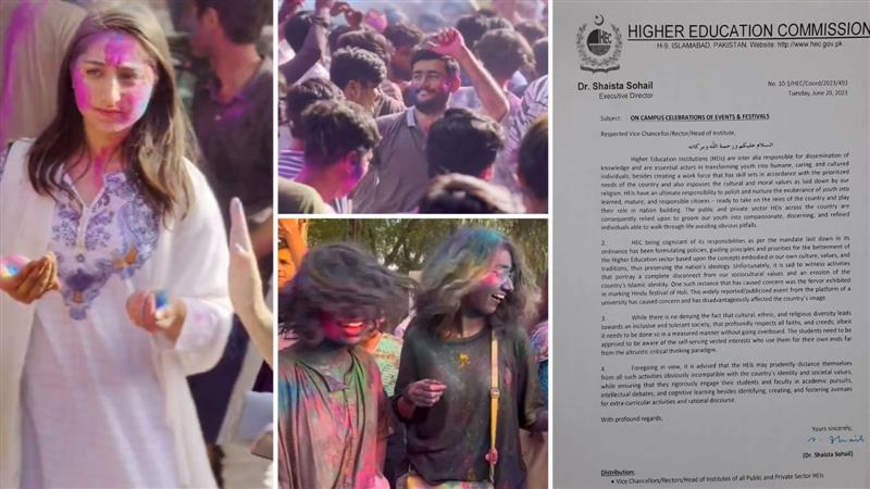Pakistan Higher Education Commission bans Hindu festivals on campuses days after students celebrate Holi at Islamabad university