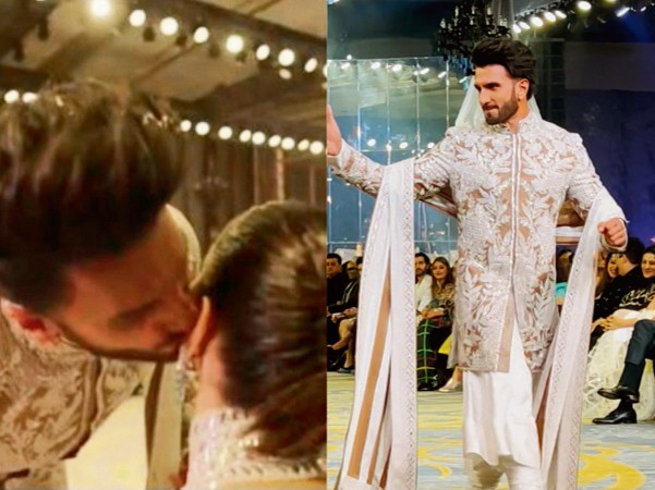 Ranveer kisses Deepika on the ramp walk at Manish Malhotra’s Bridal couture show