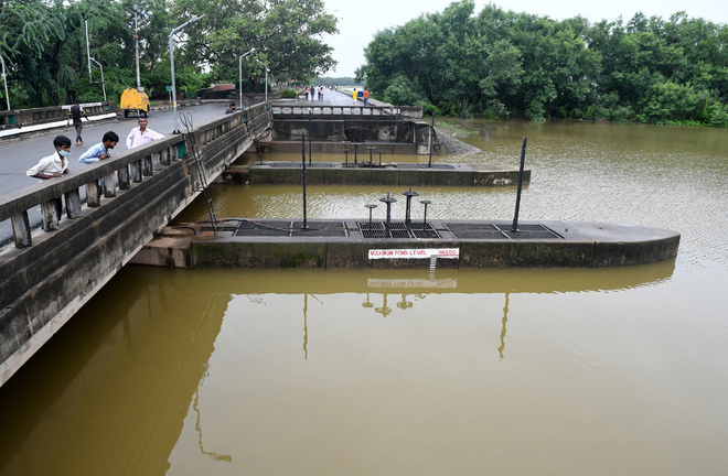 Floodgates of Sukhna Lake closed