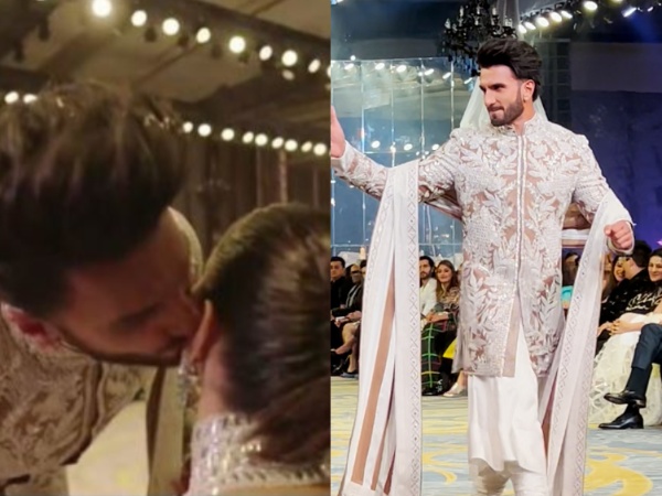 Ranveer Singh kisses wife Deepika on ramp walk at Manish Malhotra’s bridal couture show, video goes viral