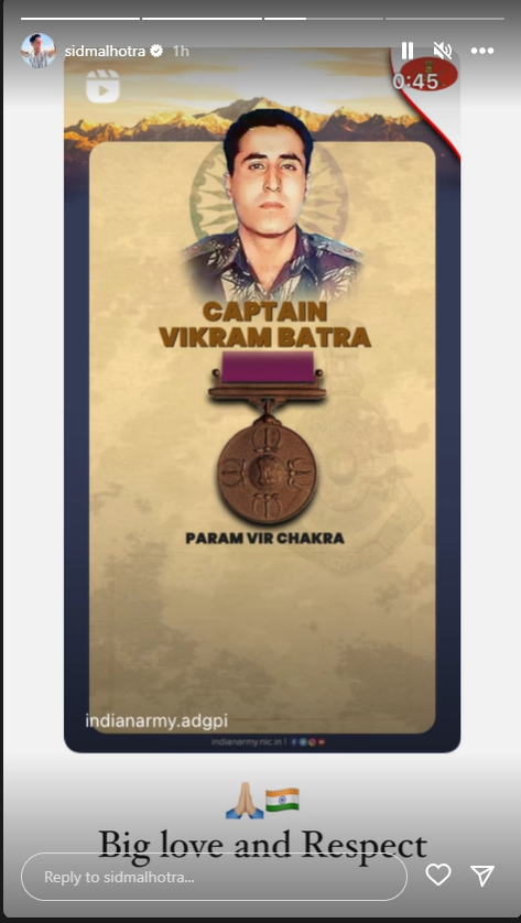 Sidharth Malhotra remembers Captain Vikram Batra on his death anniversary