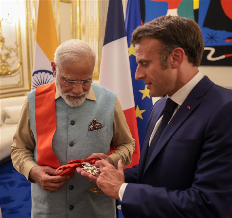 PM Modi conferred France's Grand Cross of the Legion honour