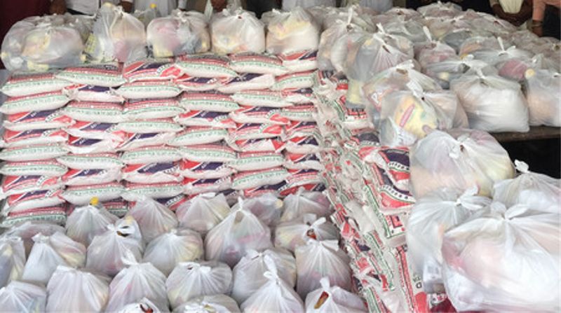 Dry ration given to 100 families