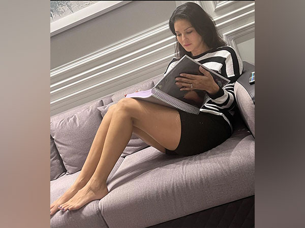 Sunny Leone gears up for next project as she poses with 'huge script'